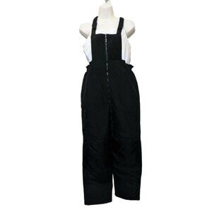 Cherokee Insulated Bib Overalls L Kids Black Adjustable Straps Winter Ski Nylon